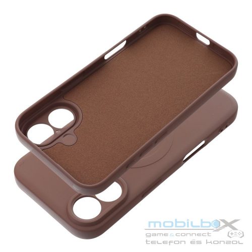 SILICONE MAG COVER case compatible with MagSafe for IPHONE 16 brown