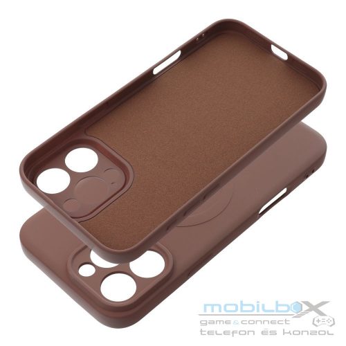 SILICONE MAG COVER case compatible with MagSafe for IPHONE 16 Pro Max brown