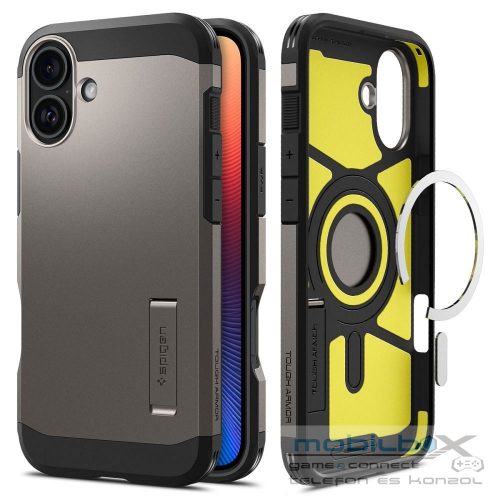 SPIGEN case TOUGH ARMOR MAG compatible with MagSafe for IPHONE 16 gunmetal