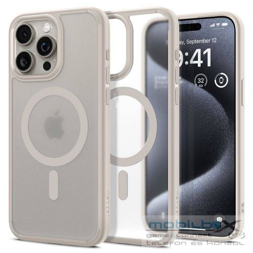 SPIGEN case ULTRA HYBRID MAG compatible with MagSafe for IPHONE 16 Pro Max frost natural titanium