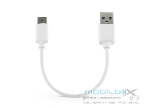 USB - USB Type-C töltőkábel 15 cm-es vezetékkel - fehér (ECO csomagolás)