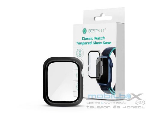 Apple Watch 7/Series 8 (41 mm) védőtok beépített edzett üveggel - Bestsuit      Classic Watch Tempered Glass Case - fekete