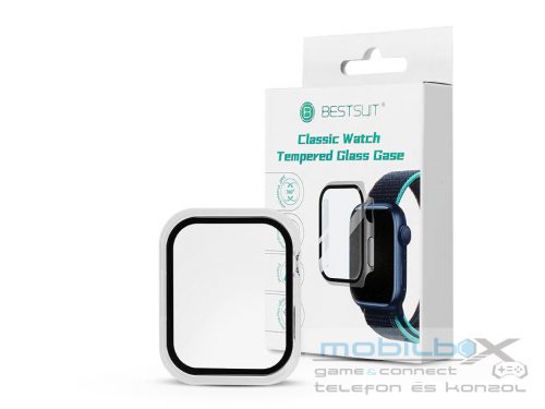 Apple Watch 7/Series 8 (41 mm) védőtok beépített edzett üveggel - Bestsuit      Classic Watch Tempered Glass Case - átlátszó