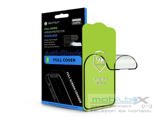 Apple iPhone 12/12 Pro rugalmas üveg képernyővédő fólia - Bestsuit Flexglass 3D Full Cover - fekete