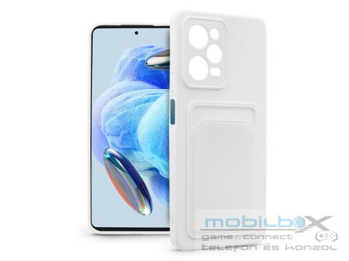 Xiaomi Redmi Note 12 Pro 5G/Poco X5 Pro 5G szilikon hátlap kártyatartóval - Card Case - fehér