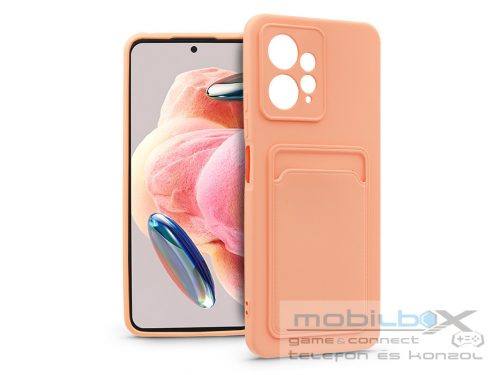 Xiaomi Redmi Note 12 4G szilikon hátlap kártyatartóval - Card Case - rózsaszín