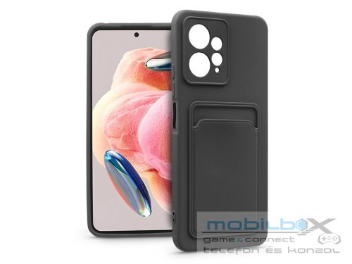 Xiaomi Redmi Note 12 4G szilikon hátlap kártyatartóval - Card Case - fekete