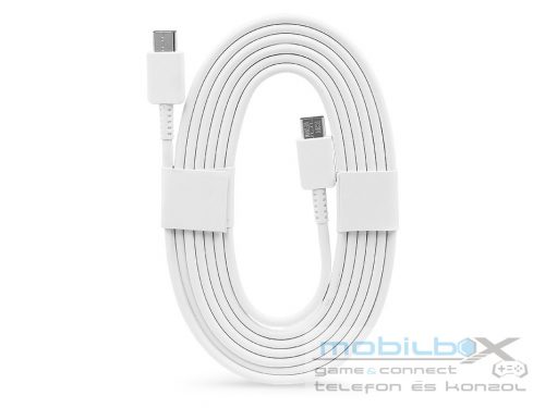 Samsung gyári USB Type-C - USB Type-C adat- és töltőkábel 180 cm-es vezetékkel -3A - EP-DW767JWE - fehér (ECO csomagolás)