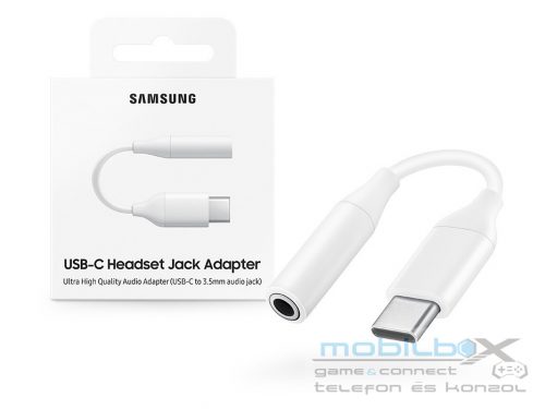 Samsung gyári Type-C - 3,5 mm jack átalakító adapter - Samsung EE-UC10JUWEGUS - fehér