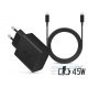 Samsung gyári hálózati töltő adapter Type-C bemenettel + 1,8 m-es Type-C -      Type-C kábel - 45W - EP-TA845XBEG PD.3.0 Super Fast Charging 2.0 + EP-DX510JBE -fekete (ECO csomagolás)