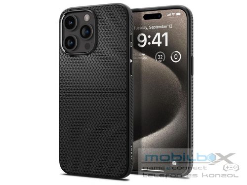 Apple iPhone 15 Pro Max ütésálló hátlap - Spigen Liquid Air - fekete