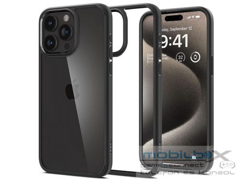 Apple iPhone 15 Pro Max ütésálló hátlap - Spigen Ultra Hybrid - fekete/átlátszó