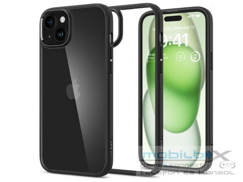 Apple iPhone 15 Plus ütésálló hátlap - Spigen Ultra Hybrid - fekete/átlátszó