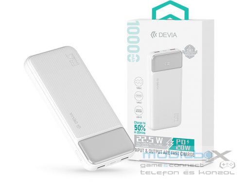 Devia Smart Series Digital Display PD 20W powerbank - 10.000 mAh - fehér