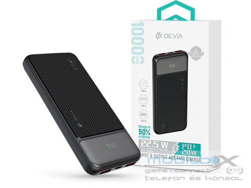 Devia Smart Series Digital Display PD 20W powerbank - 10.000 mAh - fekete