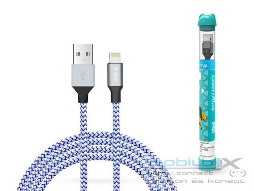 Devia USB - Lightning USB töltő- és adatkábel - 1 m-es vezetékkel - Devia Tube  Lightning USB 2.4A - ezüst/kék