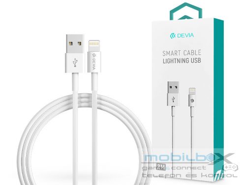 Devia USB - Lightning töltő- és adatkábel 2 m-es vezetékkel - Devia Smart Cable Lightning - fehér