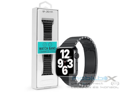 Apple Watch fém szíj - Devia Elegant Series Link Bracelet - 42/44/45/49 mm -    fekete