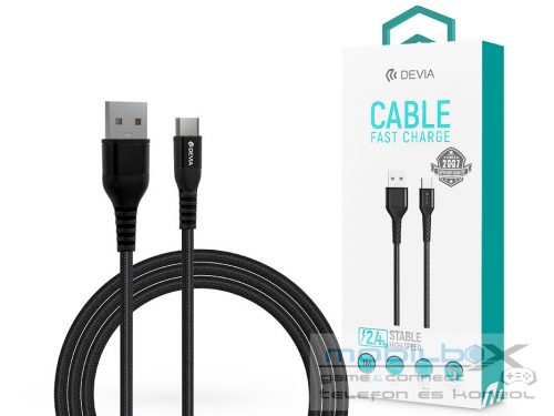 Devia USB - USB Type-C adat- és töltőkábel 1 m-es vezetékkel - Devia Gracious   USB Type-C Cable Fast Charge - 5V/2.4A - fekete