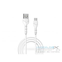   Devia USB - USB Type-C adat- és töltőkábel 1 m-es vezetékkel - Devia Kintone    Cable V2 Series for Type-C - 5V/2.1A - fehér - ECO csomagolás