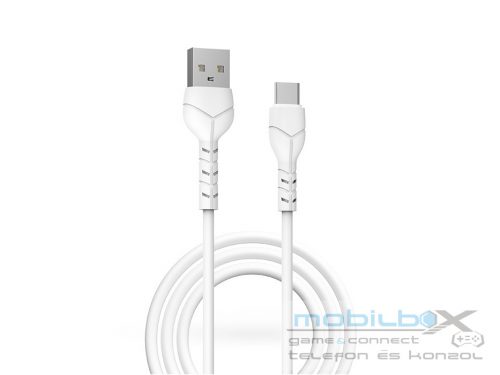 Devia USB - USB Type-C adat- és töltőkábel 1 m-es vezetékkel - Devia Kintone    Cable V2 Series for Type-C - 5V/2.1A - fehér - ECO csomagolás