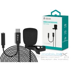   Devia vezetékes influenszer mikrofon - Type-C - Devia Smart Series Wired        Microphone - fekete