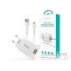 Devia 2xUSB hálózati töltő adapter + USB - Type-C kábel 1 m-es vezetékkel - 12W - Devia Smart Series Charger Suit With Type-C Cable - fehér