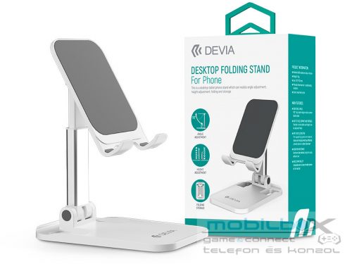 Devia asztali telefon/tablet tartó - Devia Desktop Folding Stand ForPhone -     fehér