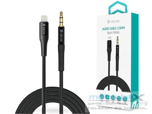 Devia 3,5 mm jack - Lightning audio kábel 1 m-es vezetékkel - Devia Series iPureAUX Audio Cable - fekete