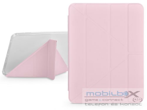 Apple iPad 10.2 (2019/2020/2021) tablet tok (Smart Case) on/off funkcióval,     Apple Pencil tartóval - Devia Gremlin Series Case With Pencil Slot - pink