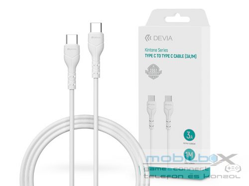 Devia USB Type-C - USB Type-C adat- és töltőkábel 1 m-es vezetékkel - Devia     Kintone Series Type-C To Type-C Cable - 60W - fehér