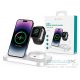 Devia Qi univerzális vezeték nélküli töltő állomás - 15W - Devia Smart Series 3 In 1 Bracket Wireless Charger for Smartphone + iWatch + Airpods - fehér