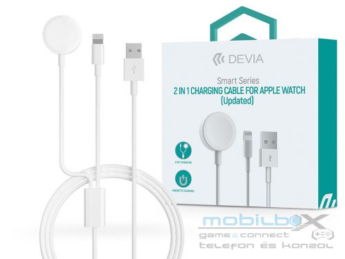 Devia mágneses töltőkábel Apple Watch órához + USB-A - Lightning kábel - Devia  Smart Series 2in1 Charging Cable for Apple Watch - fehér