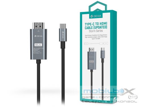 Devia USB Type-C - HDMI kábel 2 m-es vezetékkel - Devia Storm Series Type-C to  HDMI Cable (Updated) - fekete