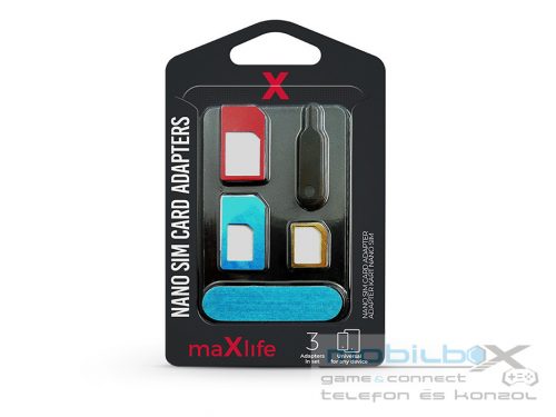 Maxlife Nano és Micro SIM-kártya adapter (3 in 1) kiszedő szerszámmal