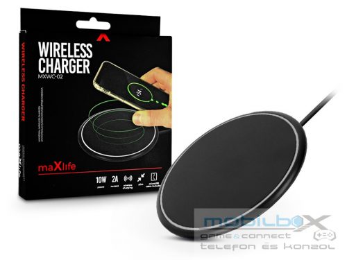 Maxlife Qi univerzális vezeték nélküli töltő állomás - 5V/2A - 10 W - Maxlife MXWC-02 Wireless Charger - Qi szabványos - fekete