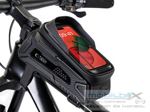 Tech-Protect kerékpárra szerelhető, por- és cseppálló telefontartó táska -      Tech-Protect V2 Bike Mount L Size - fekete