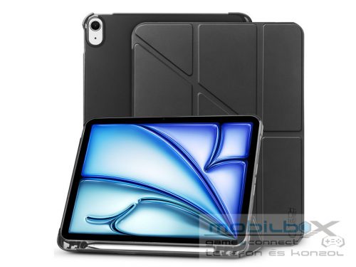 Apple iPad Air 4 / 5 (2020/2022) 10.9 / iPad Air 6 (2024) 11.0 tablet tok       (SmartCase) on/off funkcióval, Apple Pencil tartóval - Tech-Protect Origami -   fekete (ECO csomagolás)