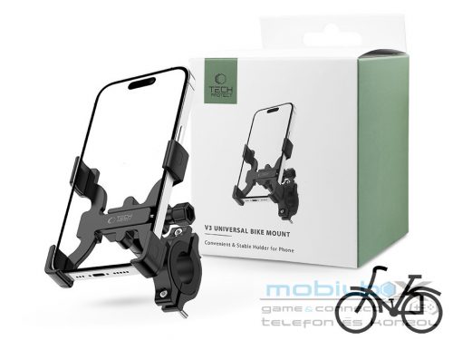 Tech-Protect kerékpárra / motorkerékpárra szerelhető fém telefontartó -         Tech-Protect V3 Universal Bike Mount - fekete