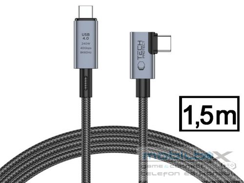 Tech-Protect USB Type-C - USB Type-C adat- és töltőkábel - Tech-Protect         Ultraboost USB 4.0 / 8K / 40 Gbps / PD240 Cable - 240W - szürke