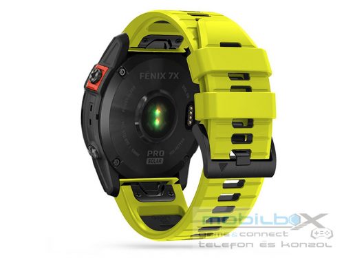 Garmin Fenix 3 / 5X / 3HR / 5X Plus / 6X / 6X Pro / 7X szilikon sport óraszíj - Tech-Protect IconBand Pro - lime/fekete