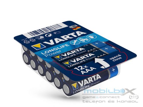 VARTA Longlife Power Alkaline AAA ceruza elem - 12 db/csomag