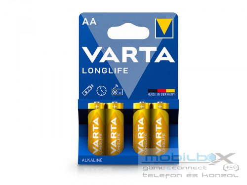 VARTA Longlife Alkaline AA ceruza elem - 4 db/csomag