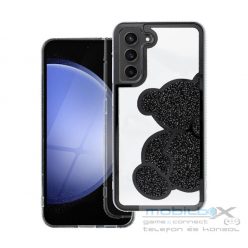   Teddy Bear Samsung Galaxy A35 5G csillogó köves tok, fekete