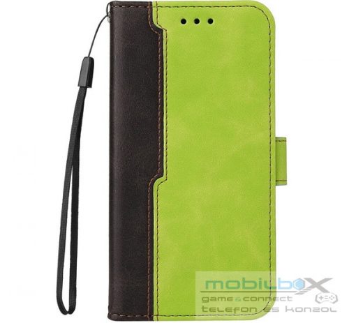 Apple Wooze Colour Wallet iPhone 16 Plus oldalra nyíló tok, stand, kártyatartóval, kézpánttal, zöld