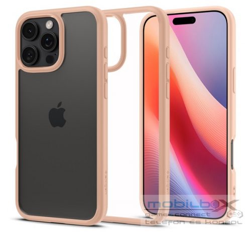 Spigen Ultra Hybrid iPhone 16 Pro tok, Rose Titanium, átlátszó-rozéarany