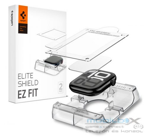 Spigen EliteShield EZ Fit Apple Watch 10 (46mm) kijelzővédő fólia felhelyező kerettel (2db)