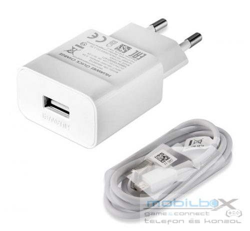 Huawei HW-059200EHQ hálozati töltő USB + Type-C kábel, 9V/2A, ECO csomagolásban, fehér