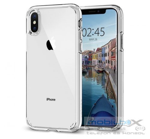 Spigen Ultra Hybrid Apple iPhone Xs tok, Crystal Clear, átlátszó