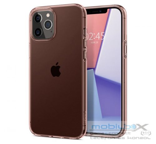 Spigen Crystal Flex Apple iPhone 12 Pro Max tok, Rose Crystal, rózsaszín-átlátszó